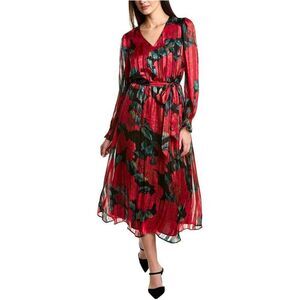 Anne Klein Womens Chiffon Midi Dress, NWT